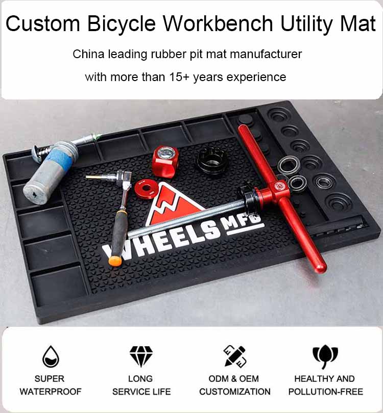 Hyperformance Hardware Santa Cruz Bicycles Mechanic Overhaul Utility Mat Custom Benchtop PVC Rubber Techmat