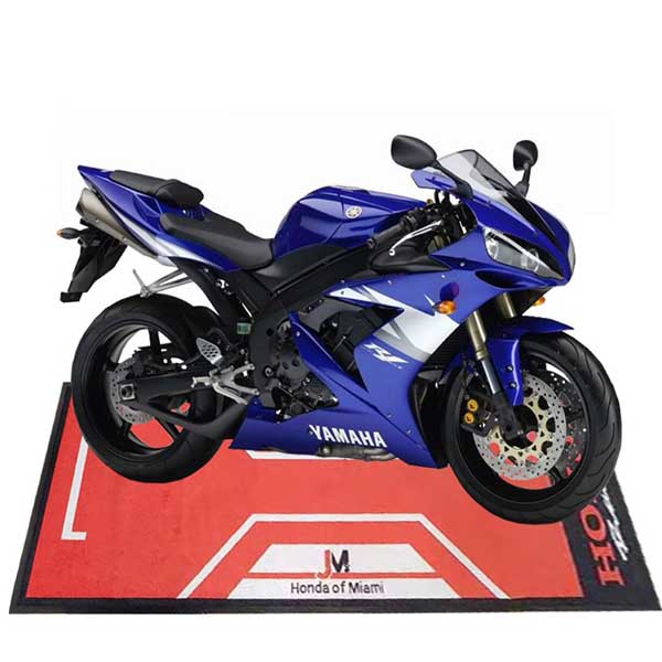 LAUNCHMAT Motorcycle Mat for Garage Track Sportbike Dirtbike (Blue)