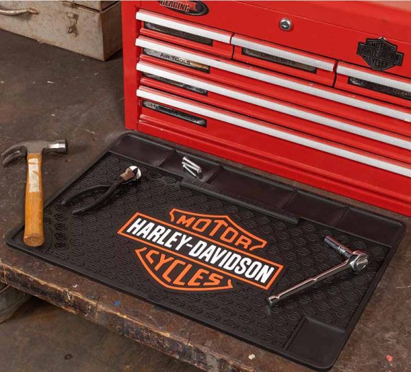 Harley Davidson Custom Repair Maintenance Tool Work Pad Bar & Shield Heavy Duty Rubber Workbench Utility Mat