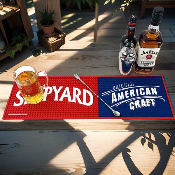 Shipyard Brewing Company Cocktail Whiskey Custom Logo Printed Soft PVC Bar Mat Pub Rubber Beer Mats