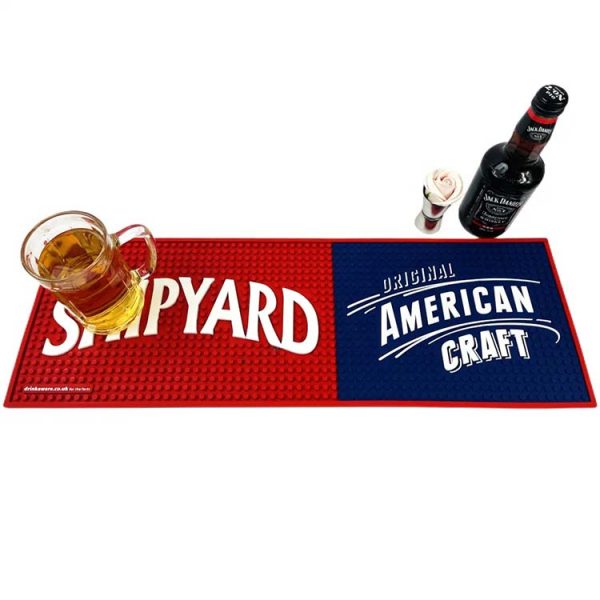 Shipyard Brewing Company Cocktail Whiskey Custom Logo Printed Soft PVC Bar Mat Pub Rubber Beer Mats