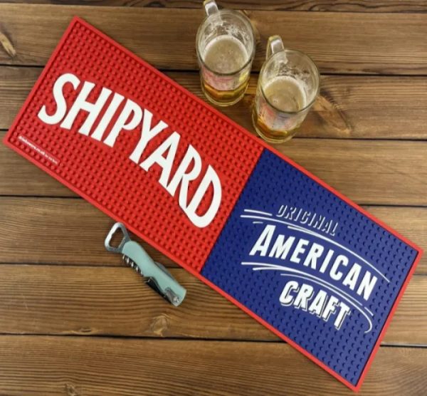 Shipyard Brewing Company Cocktail Whiskey Custom Logo Printed Soft PVC Bar Mat Pub Rubber Beer Mats