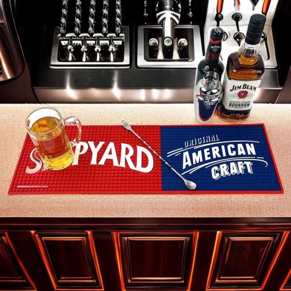 Shipyard Brewing Company Cocktail Whiskey Custom Logo Printed Soft PVC Bar Mat Pub Rubber Beer Mats