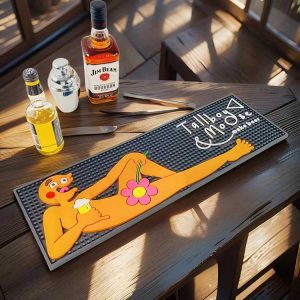 Tallboy & Moose Branded Logo Rubber Pub Mats Soft PVC Drink Beer Bar Runner Custom Bartender Cocktail Bar Mat