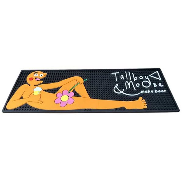 Tallboy & Moose Branded Logo Rubber Pub Mats Soft PVC Drink Beer Bar Runner Custom Bartender Cocktail Bar Mat