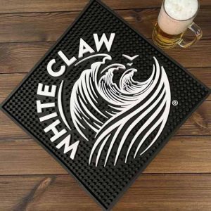 White Claw Hard Seltzer Custom Branded Soft PVC Rubber Service Counter Bar Mat Silicone Wine Beer Bar Drip Mat