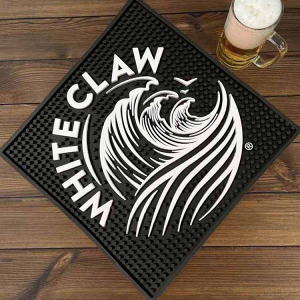 White Claw Hard Seltzer Custom Branded Soft PVC Rubber Service Counter Bar Mat Silicone Wine Beer Bar Drip Mat