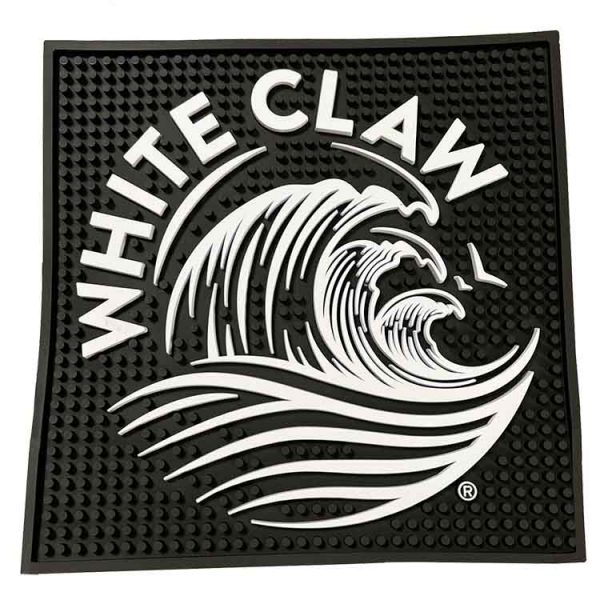 White Claw Hard Seltzer Custom Branded Soft PVC Rubber Service Counter Bar Mat Silicone Wine Beer Bar Drip Mat