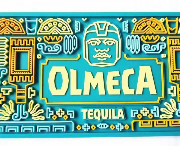 OLMECA Tequila Barware Custom Pub Bartender Drink Pvc Bar Runners Rubber Whiskey Wine Bar Spill Mats With Logos