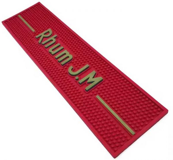 Rhum J.M Rums Branded Logo Cocktail Soft PVC Bar Runners Bartender Pub Drink Mat Custom Rubber Bar Mat For Spills