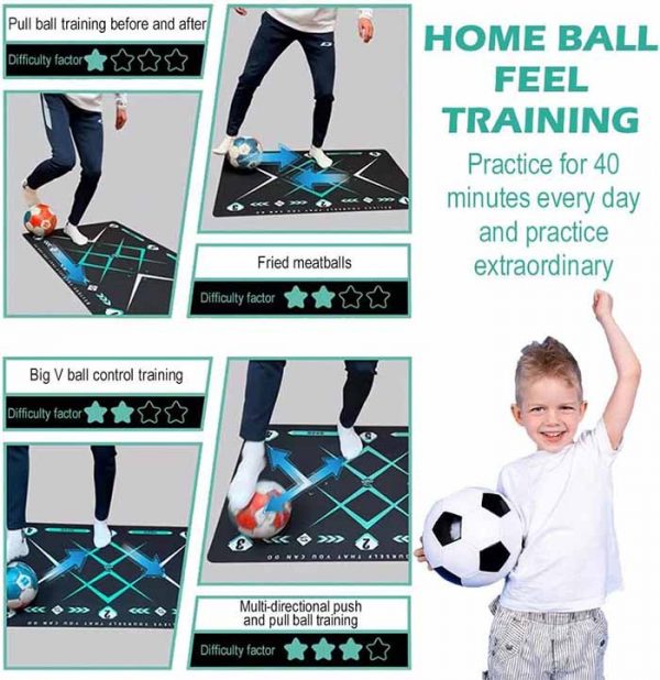 Improve Football Skills for Kids Adults Toy gift Soccer Sports Mat Training Aids Custom Football Mat Non-slip Football Mastery Mat